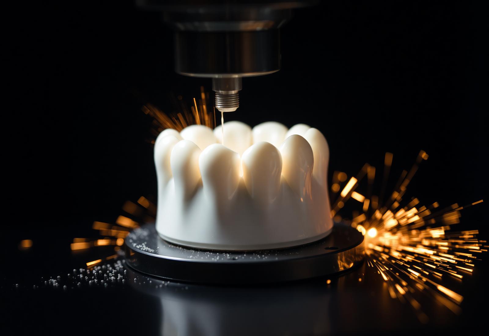 Fresagem de prótese em zircônia em laboratório digital